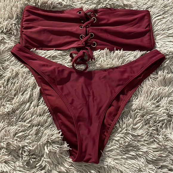forever 21 maroon bikini set - Picture 1 of 1